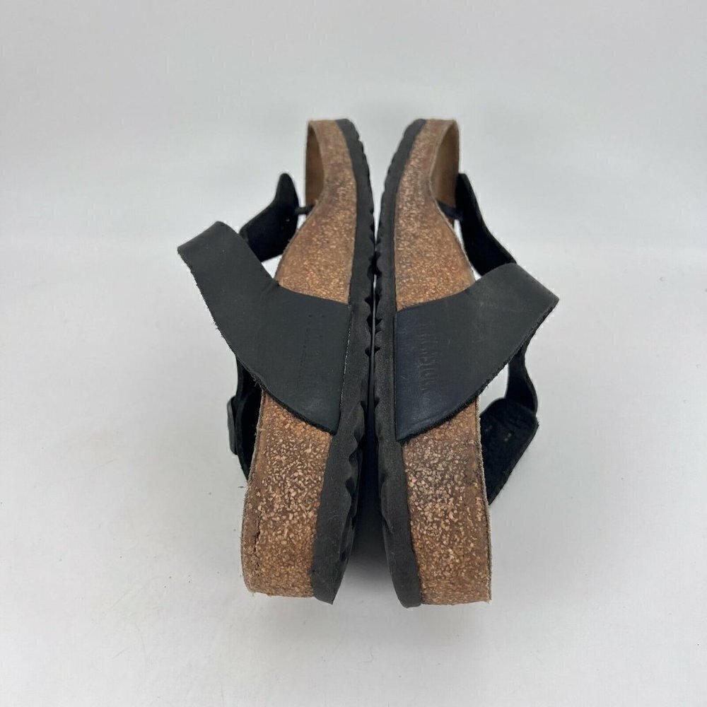 Birkenstock Gizeh Women Size 40 Black Birko-Flor T Strap Thong Leather Sandal - Picture 6 of 11